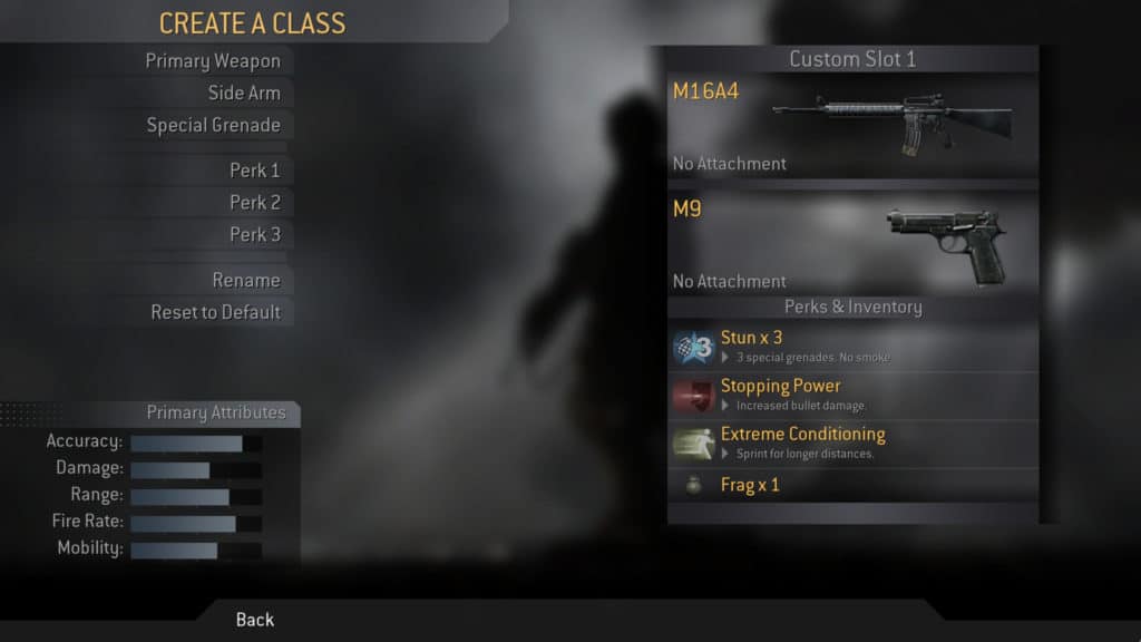 Call of Duty 4 Create a Class