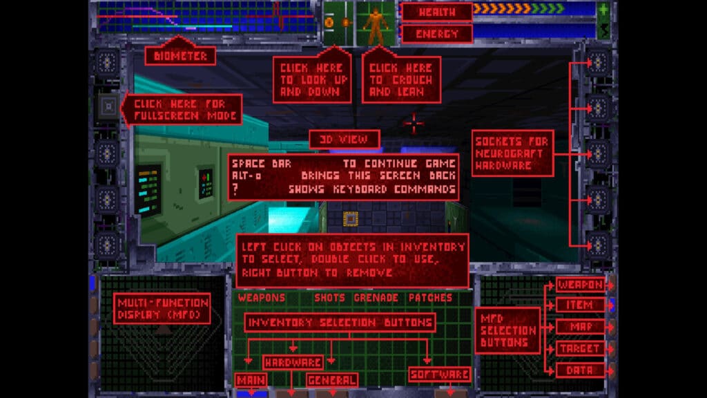 System Shock Enhanced Edition HUD